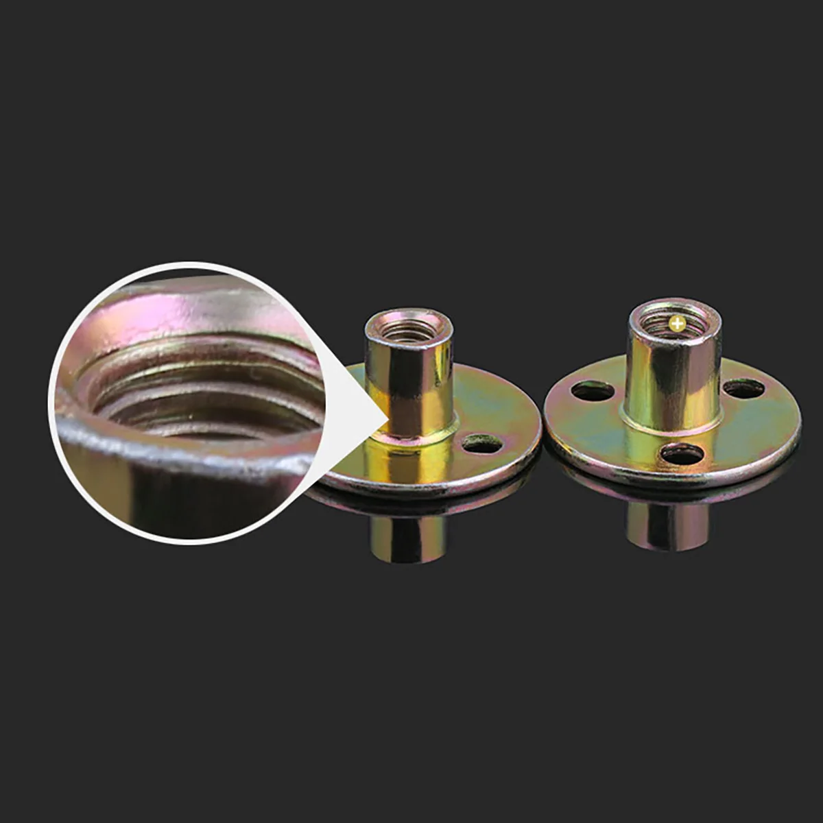 Iron Plate Nut / Furniture Splint Pair Lock Nut / Sofa Foot Lock / Galvanized Three Hole Nut M8M10