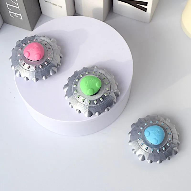 3D Printed Flying Disc Fingertip Gyro Toy Portable Stress Relief Alien Flying Disc Hand Spinner Gyro Fidget Toy