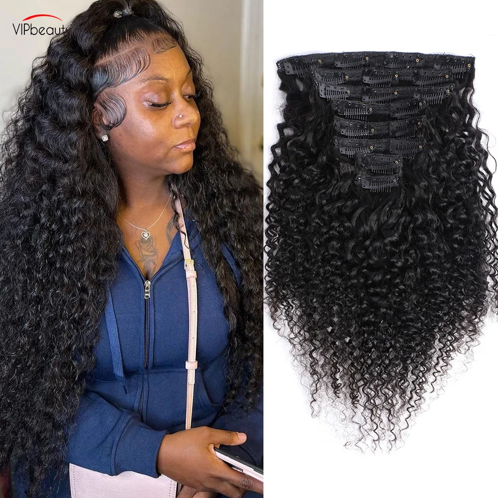 

Alibele Natural Black Afro Kinky Curly Clip Ins Human Hair Wholesale Easy Install Full Head Human Hair Clip In Hair Extensions