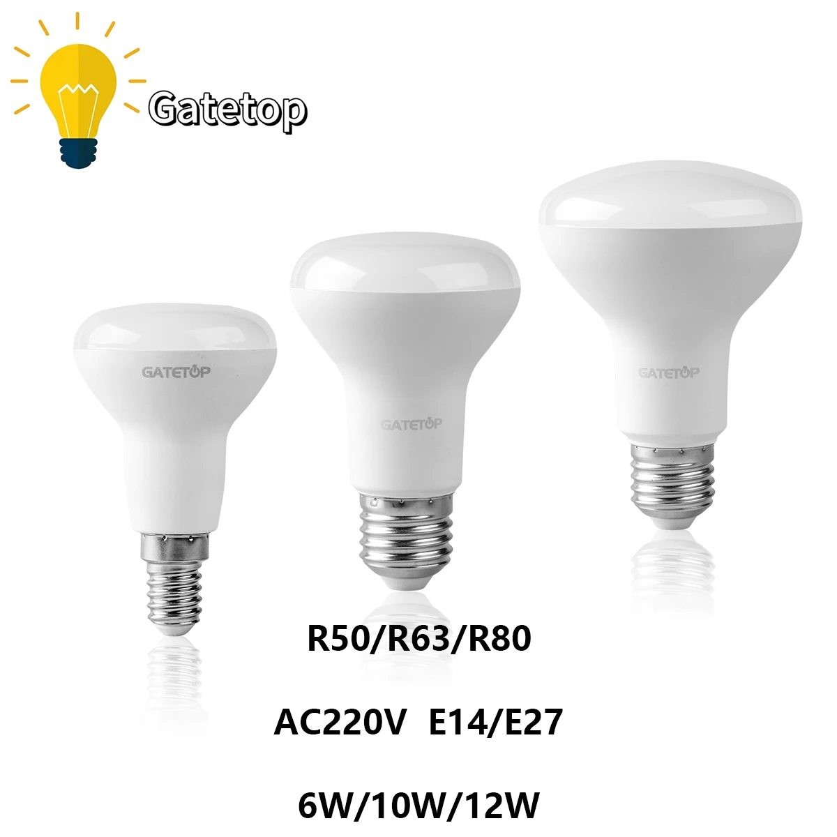 1-10Pcs LED Bulb E27 E14 Mushroom Bulb R50 R63 R80 220V 6W 10W 12W Warm White Day White Cold White Light for Bathroom