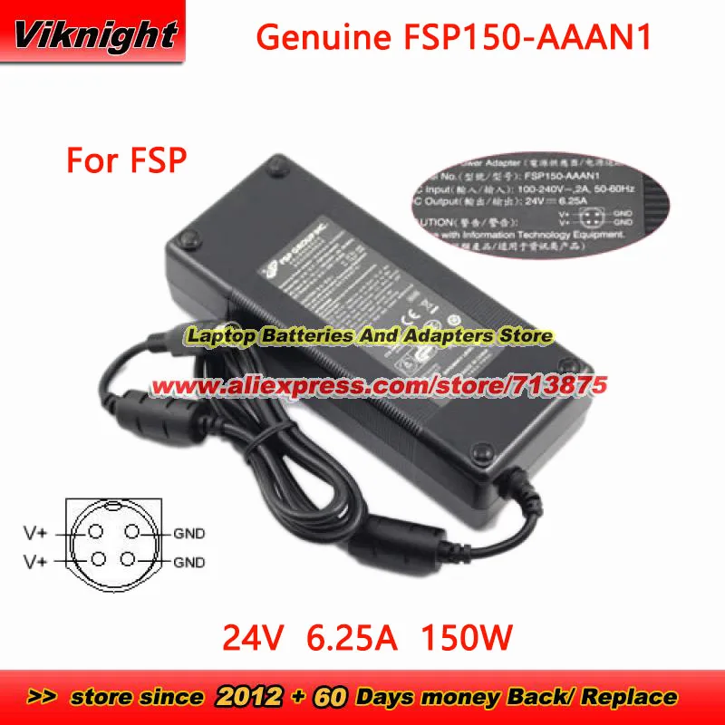 Genuine FSP FSP150-AAAN1 AC Adapter 24V 6.25A 150W Power Supply CAT120241 WTS-2405W for PIONEER MAW-EM55 POS SYSTEM 1PLUS A9