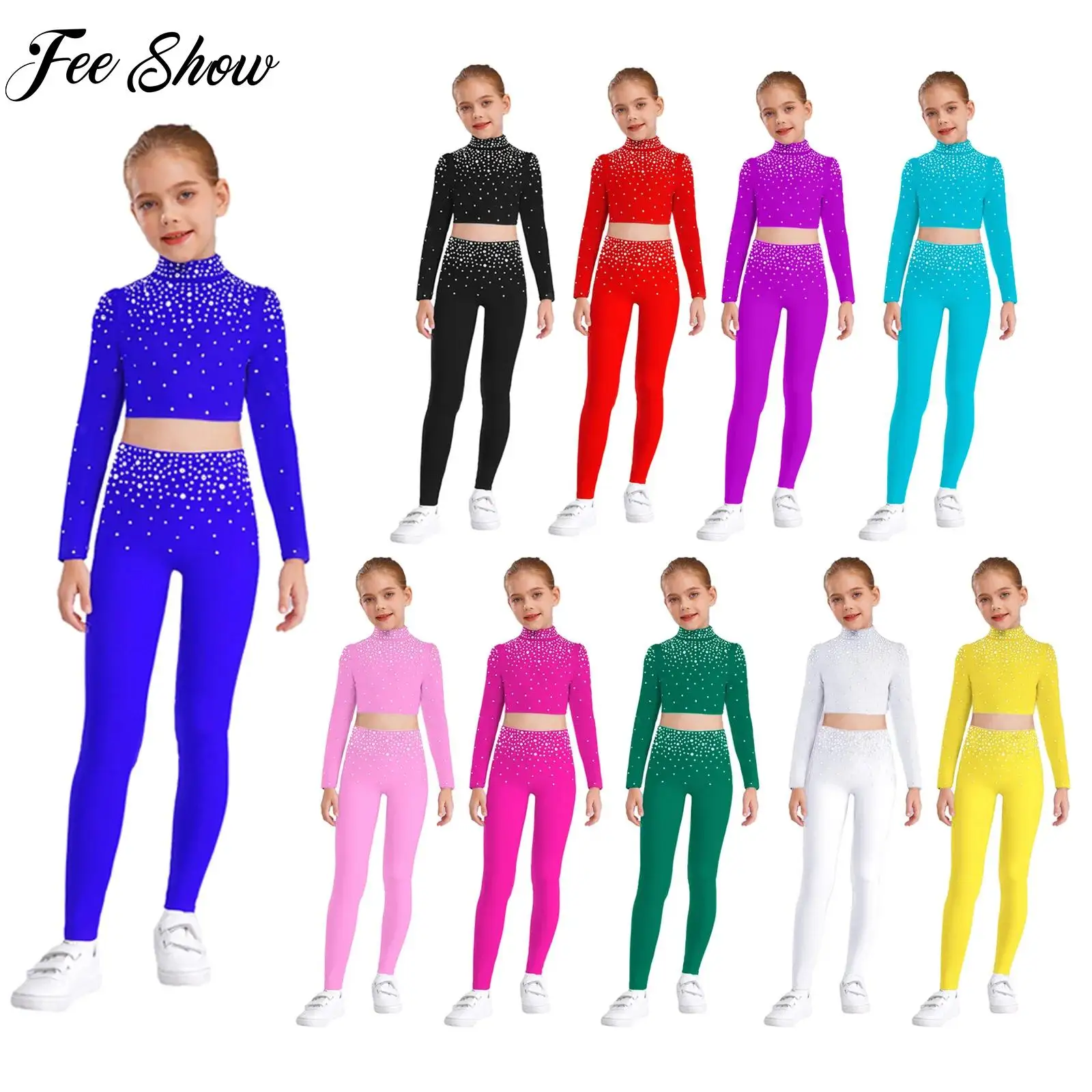 

Kid Girl Jazz Dance Costume Children Professional Ballet Gymnastics Figure Skating Clothes Set Yoga Clothing Competition Costume