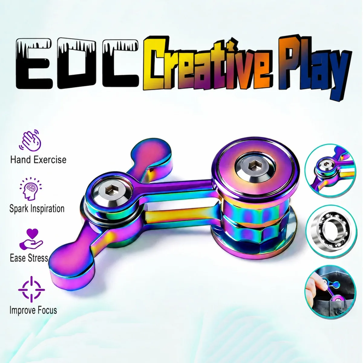 All-metal EDC handheld gadgets, precision rotating desktop accessories, compact pocket gear for office, travel, and gift giving