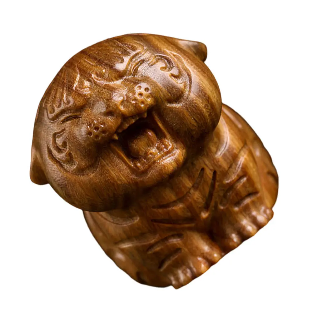 

Zodiac Tiger Desktop Ornament Handcrafted Animal Decor Home Desktop Decor Carved Tiger Design Home Office Decoration Gift
