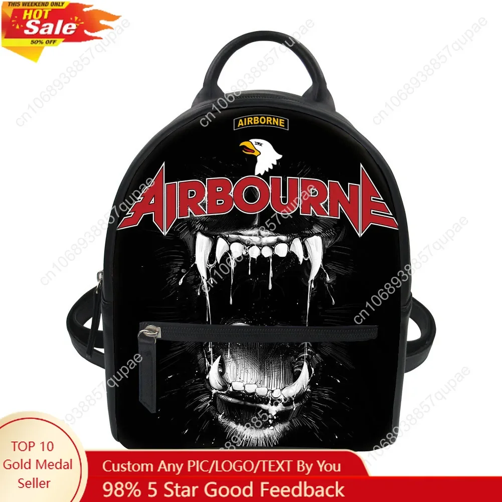 Airbourne Australian Rock band Custom Backpack Purse Carter Schoolbags Double Shoulder Bag Mini Daypack Leather Travel Bag