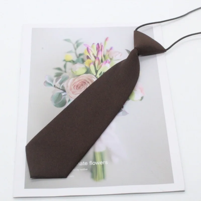 Solid Color Boys and Girls Small Tie Colorful Uniform Tie Simple Daily Tie Rubber Band Tie That Does Not Require Hand Knotting image 6