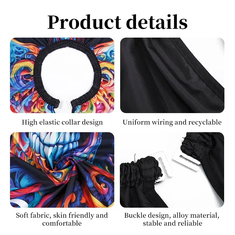 1pcs Hair Apron Skull Head Printed Barbershop Haircut Cape Antistatic Waterproof Hairdressing Cloth Gown Barber Accessories