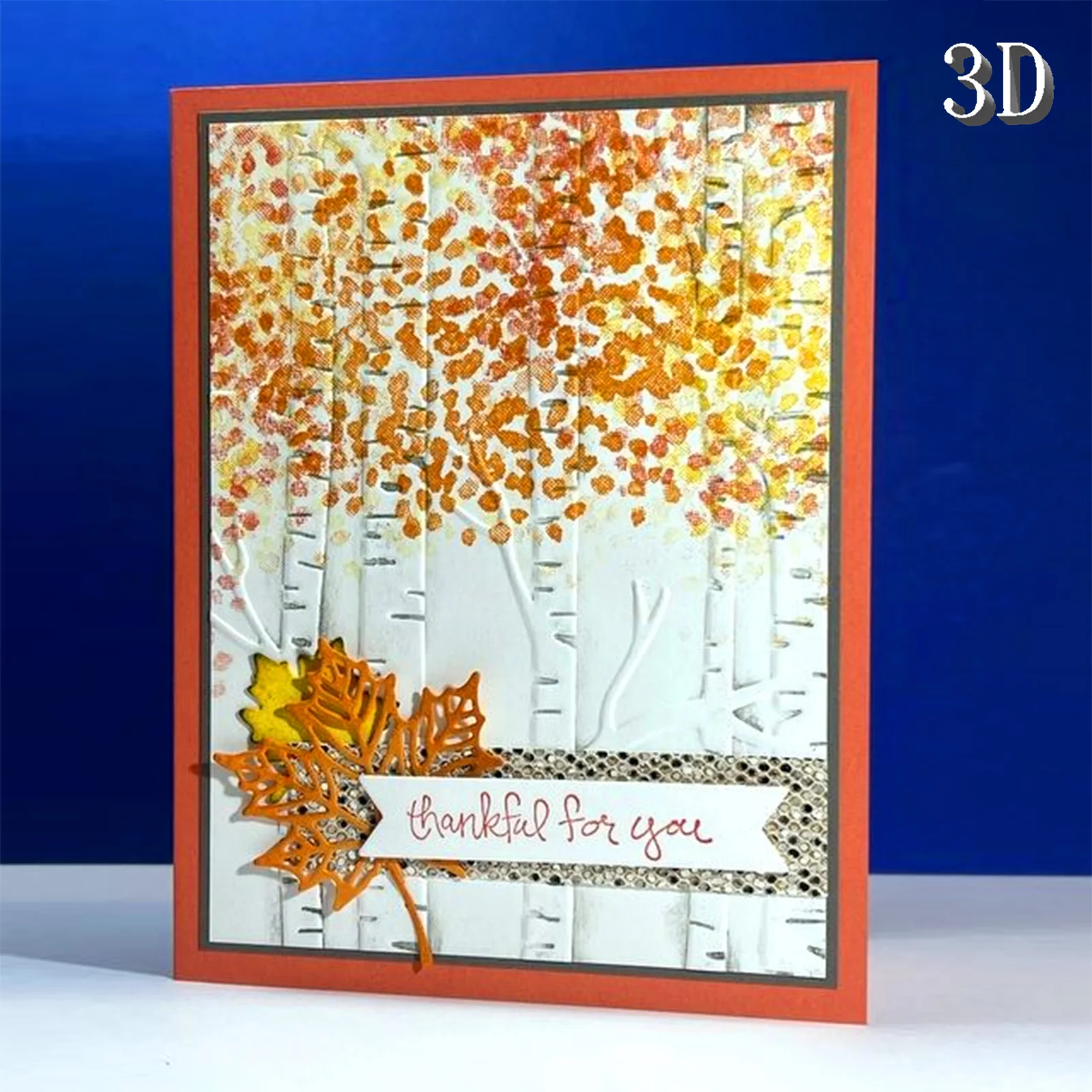 Winter White Birch Forest 3D-geprägte Ordner Textur Muster Hintergrund DIY Scrapbook Handwerk Material, verwendet für Weihnachten und