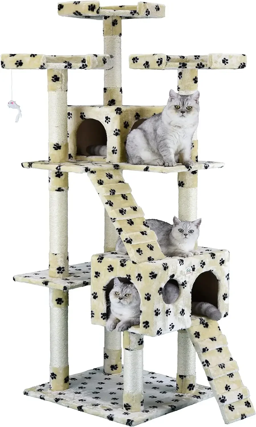 

72" Tall Extra Large Cat Tree Kitty Tower Condo Cat House for Large Indoor Cats Play Scratch Hide Climb Activity Furniture w/Toy