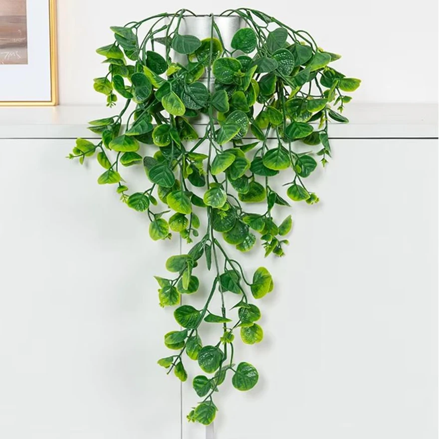 

Artificial Plastic Plants Eucalyptus Fern Rattan For Home Wall Hanging Party Outdoor Garden Wedding Wall Stage DecorPhotography