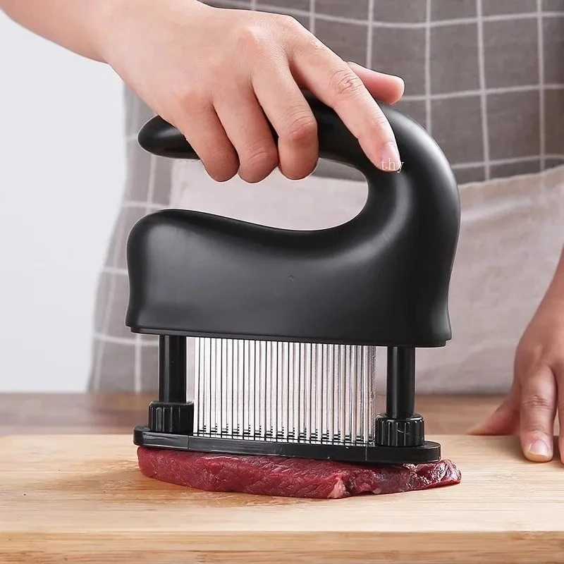 Meat Loosening Tool with 48 Needles for Breaking Meat and Entering Flavor, Stainless Steel Meat Hammering Tool
