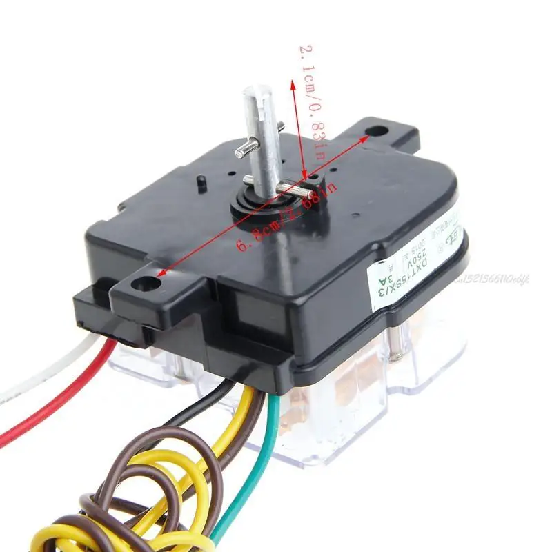 Temporizador lavadora 6 27RB 90 grados Distancia del agujero central 68 mm Eje del interruptor