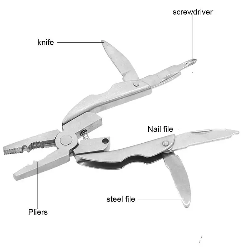 Edelstahl Outdoor tragbare Multi tool Zange Messer Schlüssel bund Schrauben dreher Multi Tools Mini Zange Her ramie ntas Multi Tool