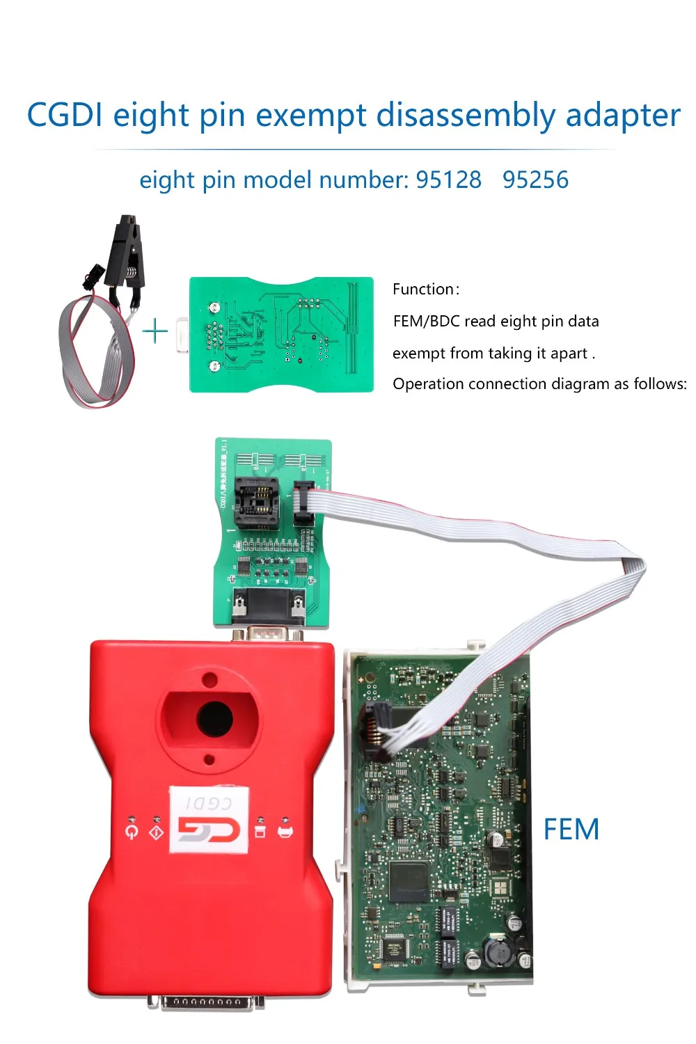 CGDI B/M/W Auto key programmer+ eight pin exempt disassembly Adapter (full-featured)