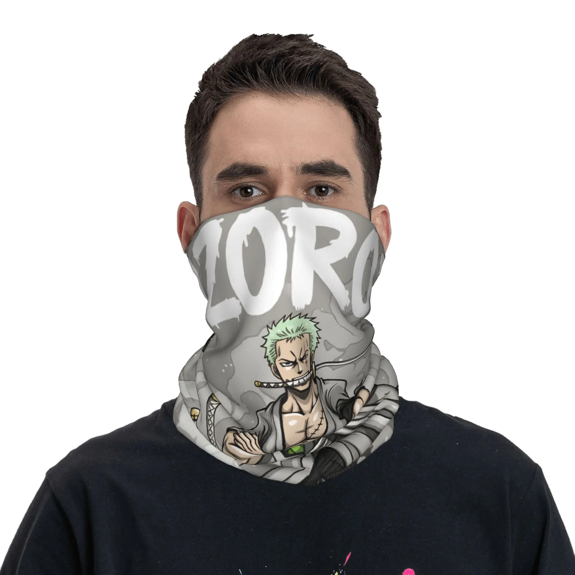 Pañuelo Multifuncional Personalizado de Zoro de One Piece para Cuello, para Mujer y Hombre, Bufanda de Invierno para Senderismo y Esquí, Cubrecuello Divertido de Anime y Cómic para Aventuras