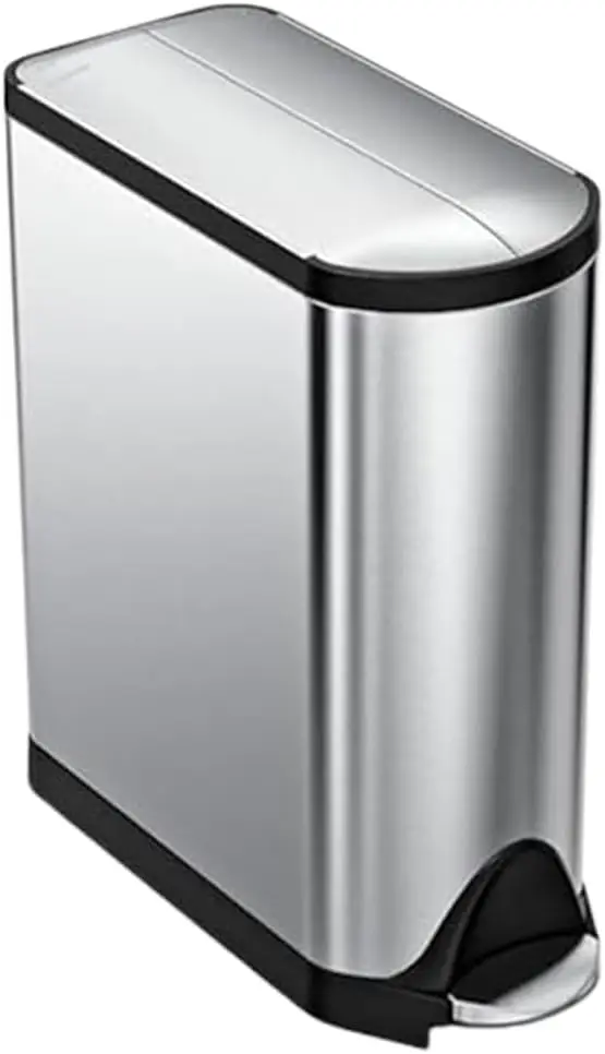 

45 Liter / 11.9 Gallon Butterfly Lid Kitchen Step Trash Can, Brushed Stainless Steel