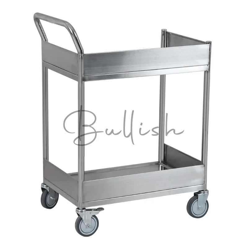 Stainless steel double-layer cart Instrument laboratory cart Medical equipment truck