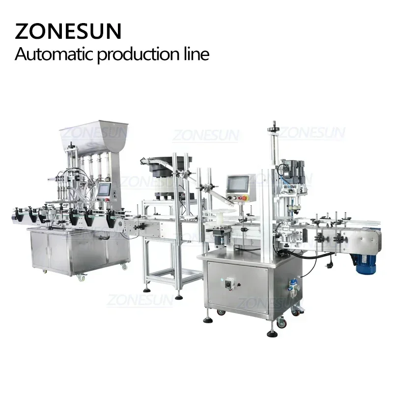 ZONESUN ZS-FAL180A7 อัตโนมัติวางครีมขวด Jar บรรจุ Capping เครื่องสั่นสะเทือนหมวก Feeder
