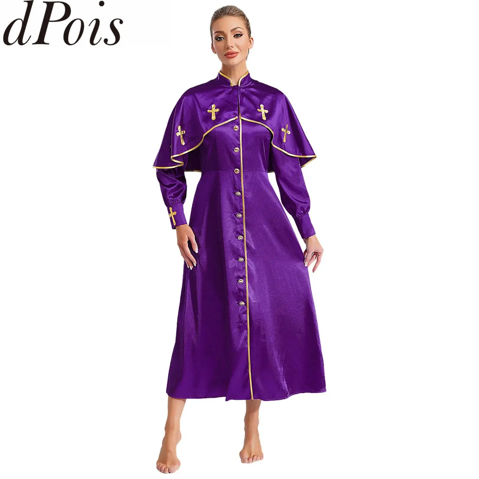 

Женские костюмы для хора на Хэллоуин, церковные поклонения, металлический церковный хор, халат с длинными рукавами, танцевальное платье, маскарадная одежда