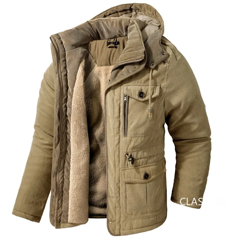 Jaqueta masculina com capuz longo, Parkas quentes, sobretudos casuais, roupa masculina de alta qualidade, ao ar livre, inverno, XX