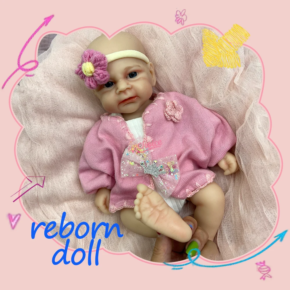 

Micro 30Cm Silicone Reborn Baby Doll Girl Washable Newborn Bebe Handmade Painted Reborn Doll For Collectors Doll Enthusiasts