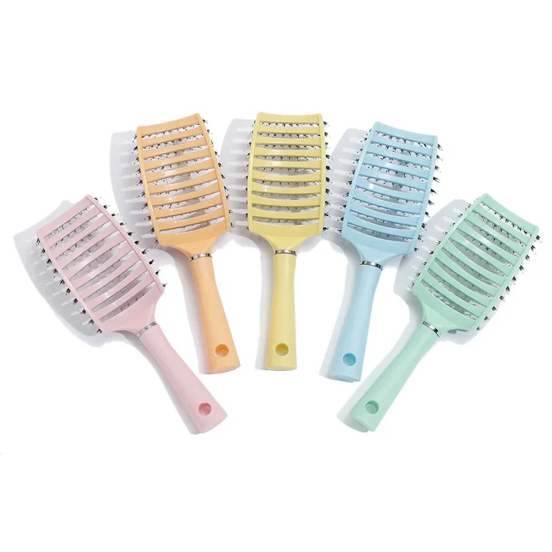 Women Wet Curly Detangle Hair Brush Hair Brush Scalp Massage Comb Hairbrush Bristle&Nylon Salon Hairdressing Styling Accessories