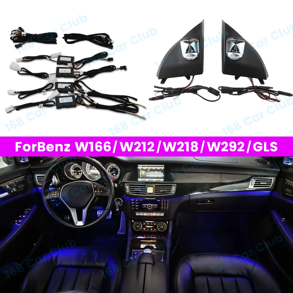12/64 Kolory Oryginalne 3 kolory Ulepszenie oświetlenia otoczenia dla Mercedes Benz W166 W212 W218 W292 W221 GLE Samochodowa lampa dekoracyjna LED Kabel
