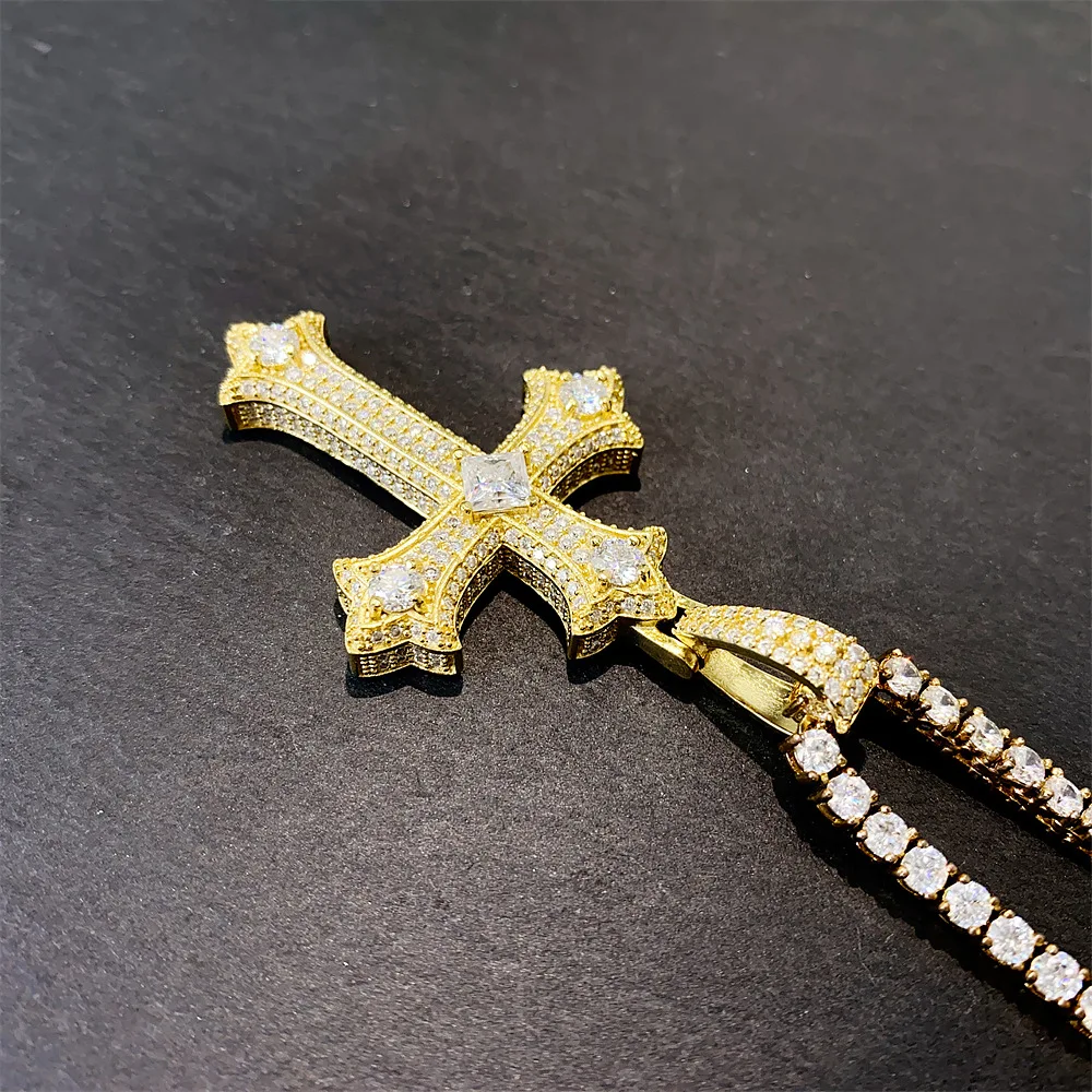 Cross Pedant Iced Out Necklaces For Men Women Bling Zircon Necklace Hip Hop Jewelry Free Shipping