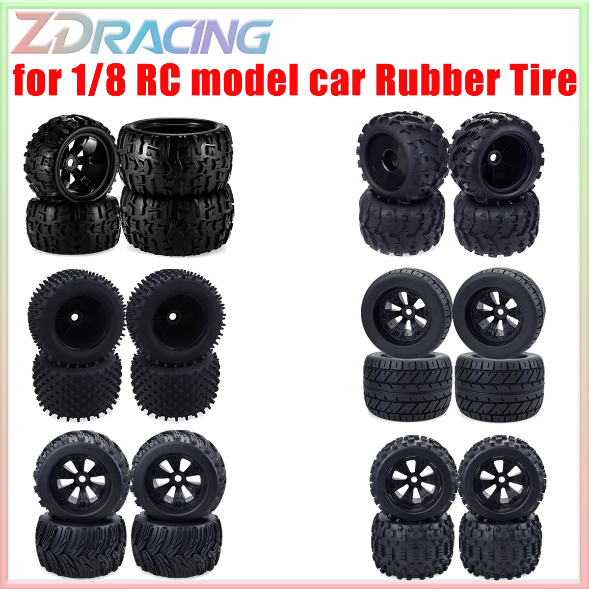 

ZD Racing 150-170 мм резиновая шина, обод ступицы 17 мм, шестигранный набор для 1/8 радиоуправляемого автомобиля Monster Truck Redcat HPI Kyosho Hobao Hongnor