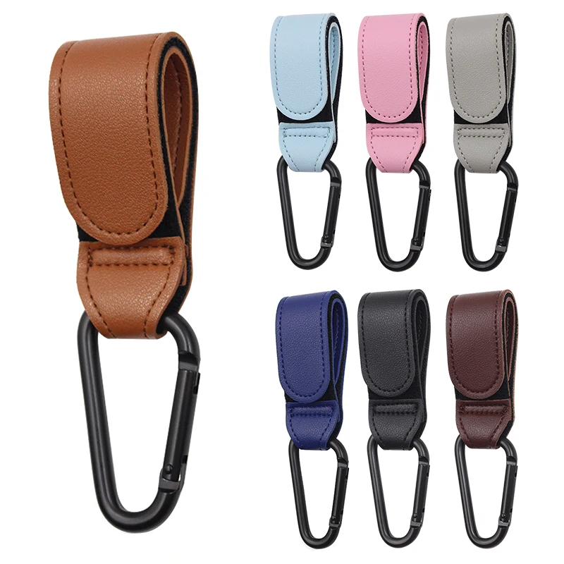 Leather Shopping Cart Hooks Trolley Hooks PU Adjustable Stroller Hooks Motorcycle Hooks Accessories