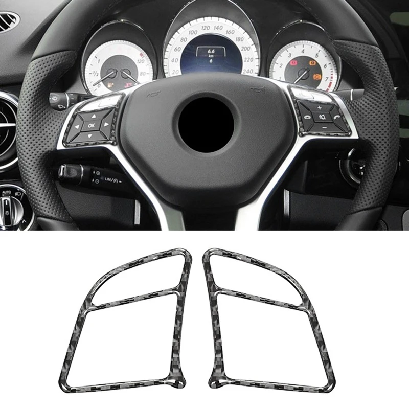 For Mercedes Benz GLK 300 350 250 2008-2015 Steering Wheel Button Switch Frame Carbon Fiber Decoration Sticker Interior