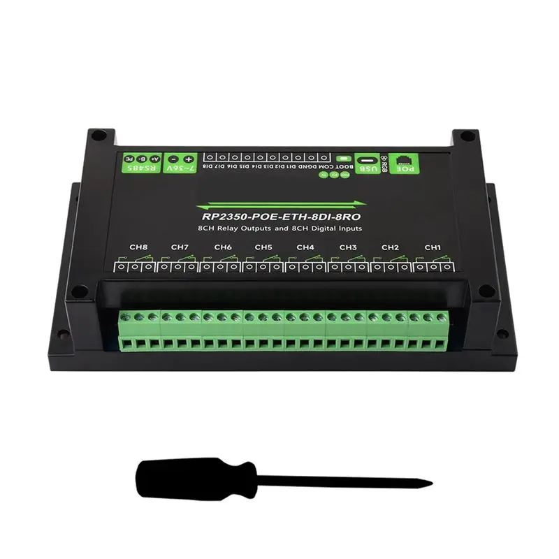 

ABZZ-8-Channel ESP32-S3 Relay Module Onboard Isolated RS485 Interface Supports Digital Input With Isolation RP2350-POE-ETH-8DI-8