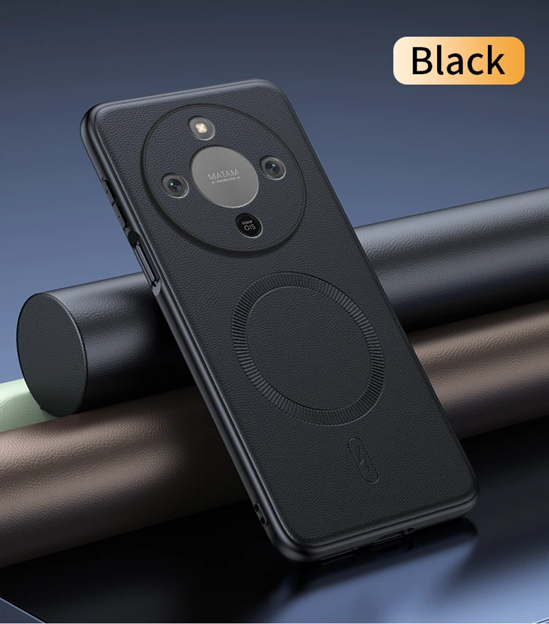 حافظة لهاتف Honor X70 غطاء حماية جلدي مغناطيسي لهاتف Honor X70 مضاد لبصمات الأصابع وغير قابل للانزلاق PC + TPU