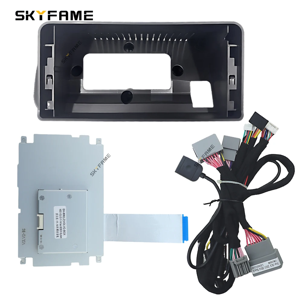 SKYFAME 12.3 Inch Car Frame Fascia Adapter Canbus Box Decoder Android Radio Dash Fitting Panel Kit For Volvo V40
