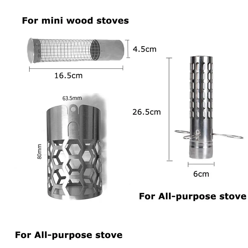 Smilodon-Stainless Steel Spark Arrestor Chimney Pipe Rain Cap Wood Stove Spark Arrestor Camping Stove Accessories