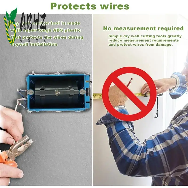 

ABHZ-10Pcs Drywall Outlet Box Marker,Electrical Outlet Marker For Drywall Wire Protection Drywall Electrical Box Locator Grey Du