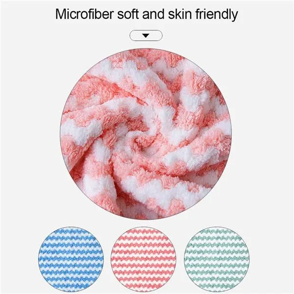 

1pcs Striped Dishcloth Thickened Coral Fleece Absorbent Dishcloth Degreasing Cleaning Dishcloth Tableware Bathroom Cleaning Tool