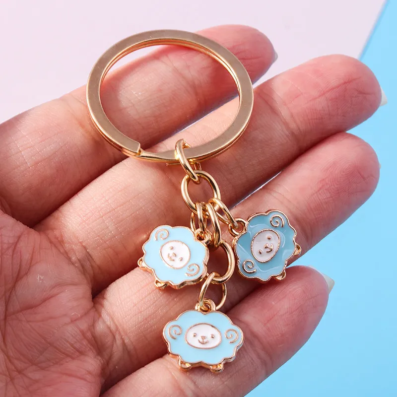 Aihua Niedlicher Emaille-Schaf-Schlüsselanhänger, Tier, Schaf, Ziege, Schlüsselanhänger, Anhänger für Autoschlüsselhalter, Frauen, Mädchen, Handtasche, Dekor, DIY-Schmuck – Detail 4