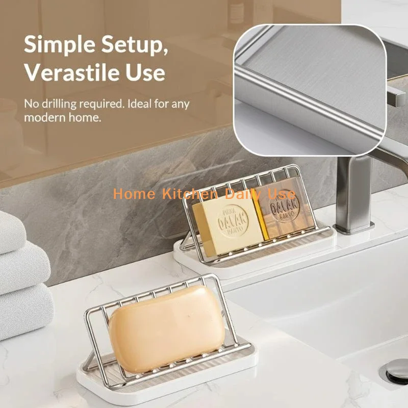 

portableContemporary Bathroom Soap Storage Holder with Draining Rack Compact and Practicalcommonly used