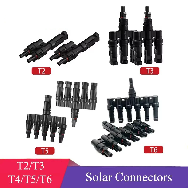 Solar PV Connector Y Type T Type Parallel Connection Solar Panel System Waterproof Connector Branch Solar Cell Connect Plug