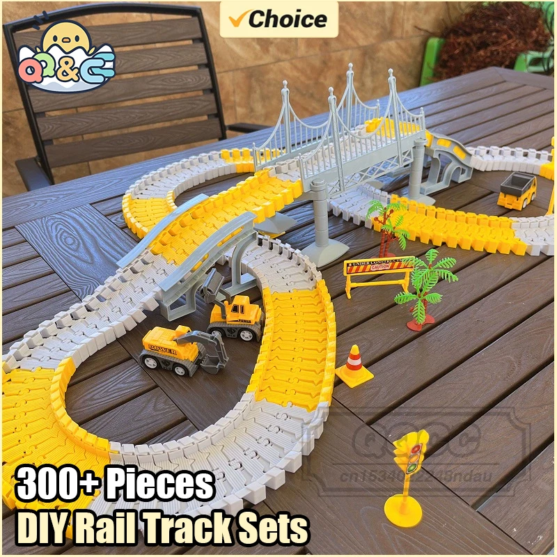 DIY Rail Track Sets Car Race Magic Brain Game Flexible Curved Creates Vehicles Toys Play Game Train Railroad for Child's Gifts