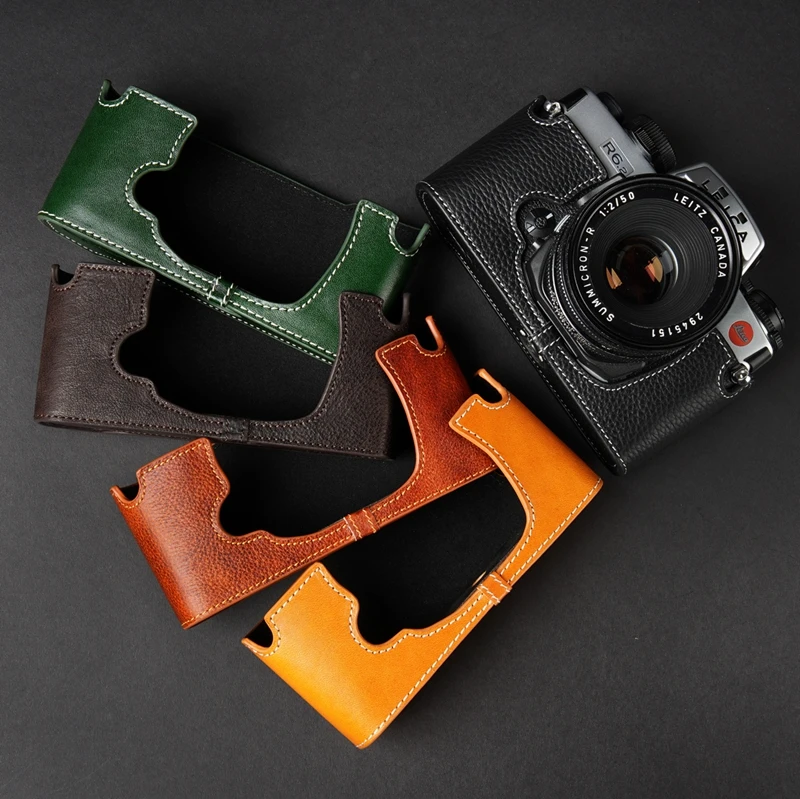 Leica 필름 카메라용 수제 가죽 카메라 케이스, 카메라 가방 커버, 바디 보호 슬리브 베이스, R6/R6.2 R7 R5 R4 R3
