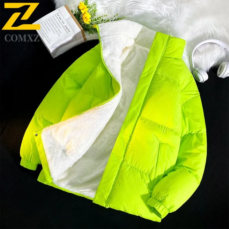 

COMXZ 2025 Winter New Men's Thickened Sherpa Lined Cotton Jacket High-Quality Stand-Collar Warm waterproof windproof Outerwear​