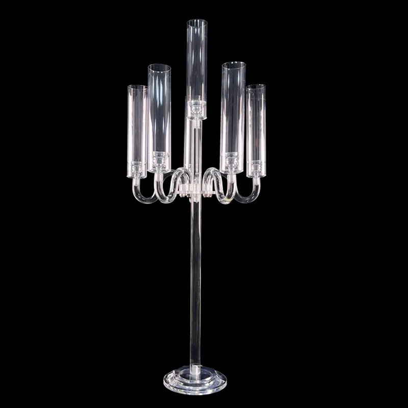 5pcs Wedding Acrylic Candlestick Restaurant Birthday Party Wedding Table Centerpieces Candle Holder Decorative Candle Display