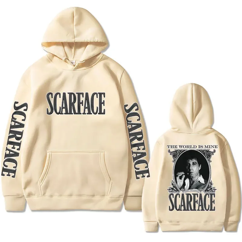 Scarface Movie Hoodie The World Is Mine Print Men Women Hoodies Hooded Sweatshirts Harajuku Pullover Tracksuit Unisex Clothing