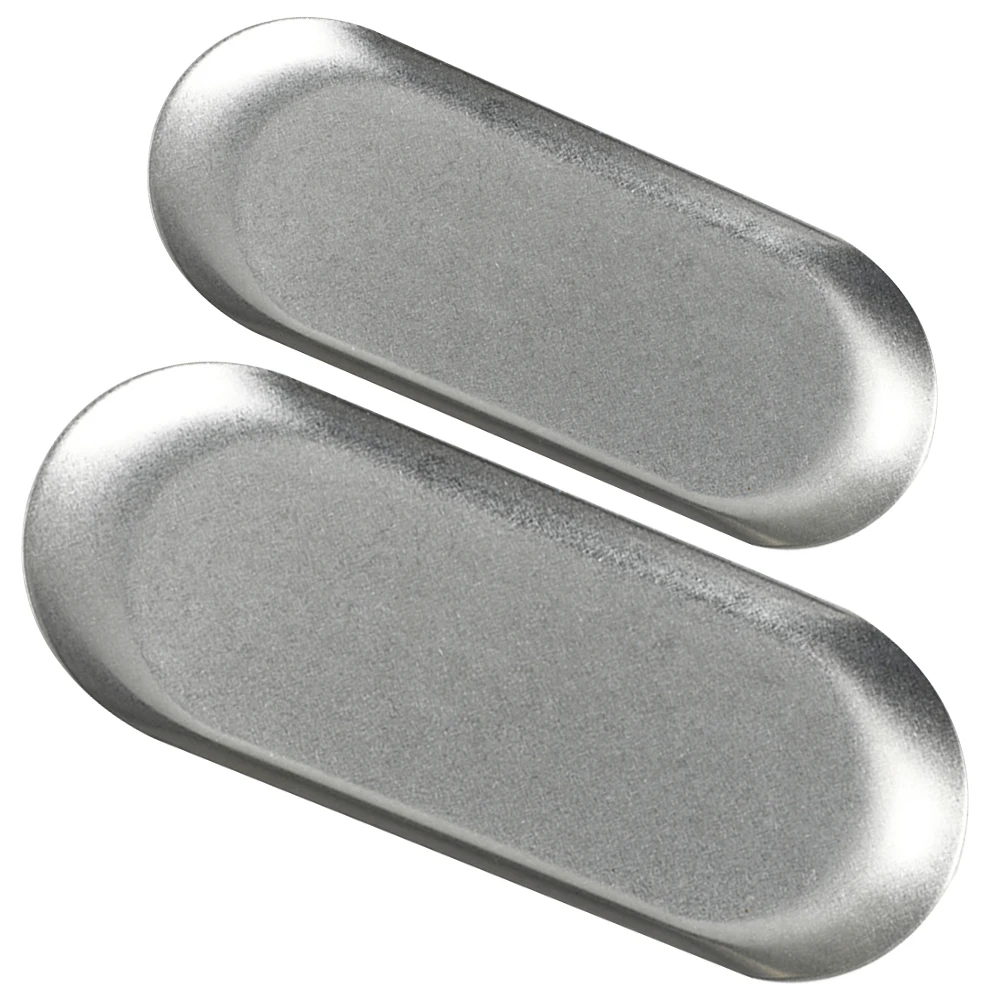 

2Pcs Stainless Steel Dinner Plate Retro Tray Combination Cookie Storage Snack Party Food-serving Platter Vintage Plates