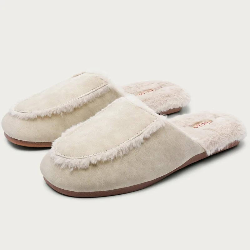 شقة دافئة شبشب منزل النساء الخياطة موضة الراحة رقيق الشرائح الإناث ضوء غير رسمي عدم الانزلاق الشتاء أفخم أحذية قطنية المنزل #3