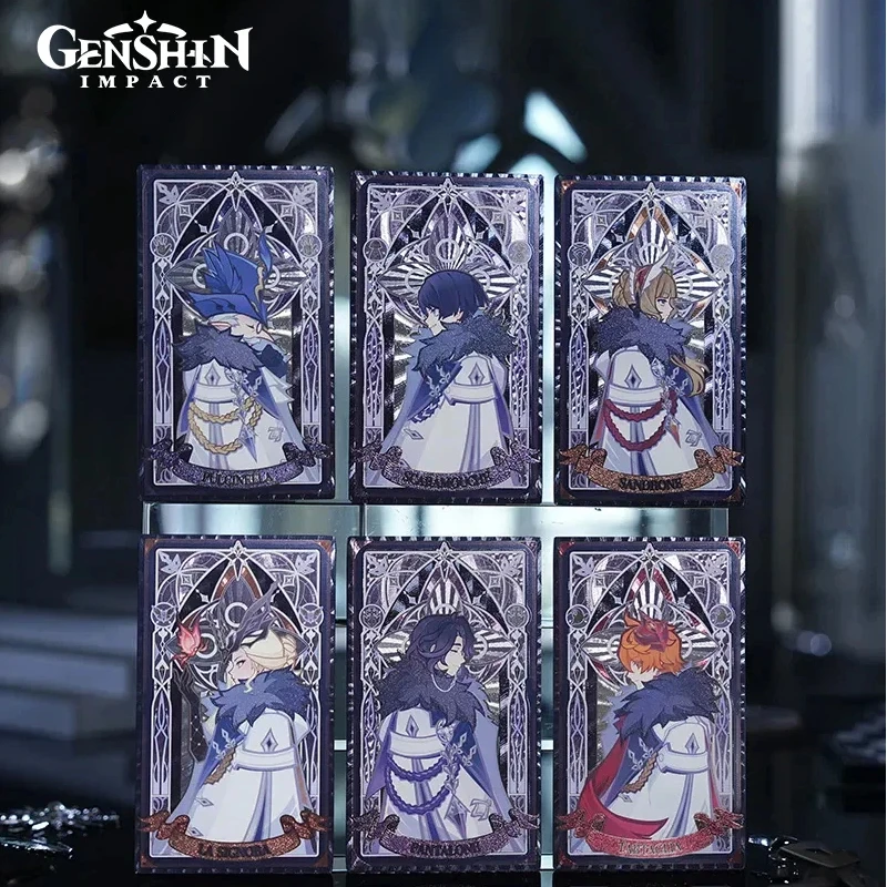

Official Merch Genshin Impact Frost And Flame Series Fatui Harbingers Refrac Collectible Card Game Anime Peripheral Cards Gifts