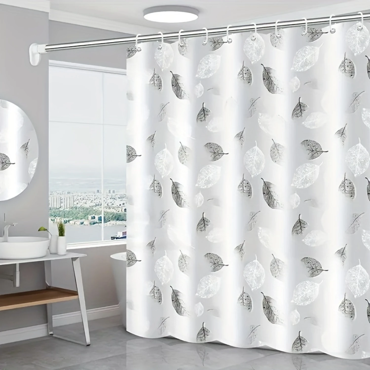 Waterproof Anti-mold Bathroom Shower Curtain, Fashionably Simple