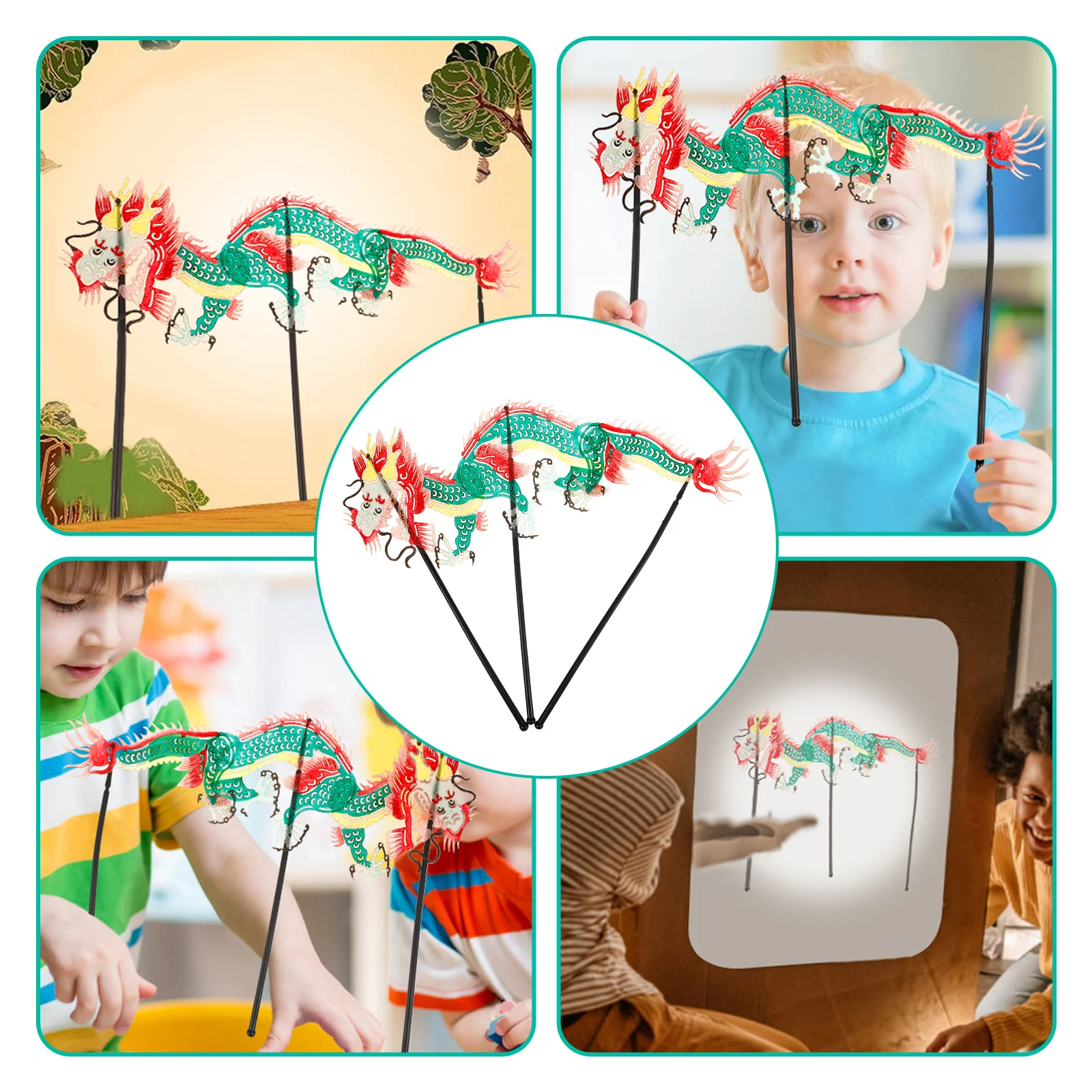 مجموعة ظلال مصنوعة يدويًا، دعائم ورقية آمنة ومتينة للأطفال لفهم الثقافة التقليدية واللعب الإبداعي